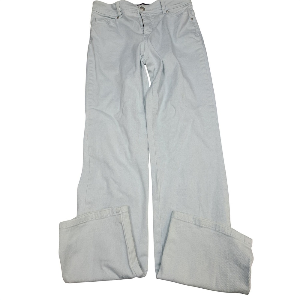 Gloria Vanderbilt Amanda Wide Leg Jeans Light Tan Pastel Stretch Denim 4 Avg
